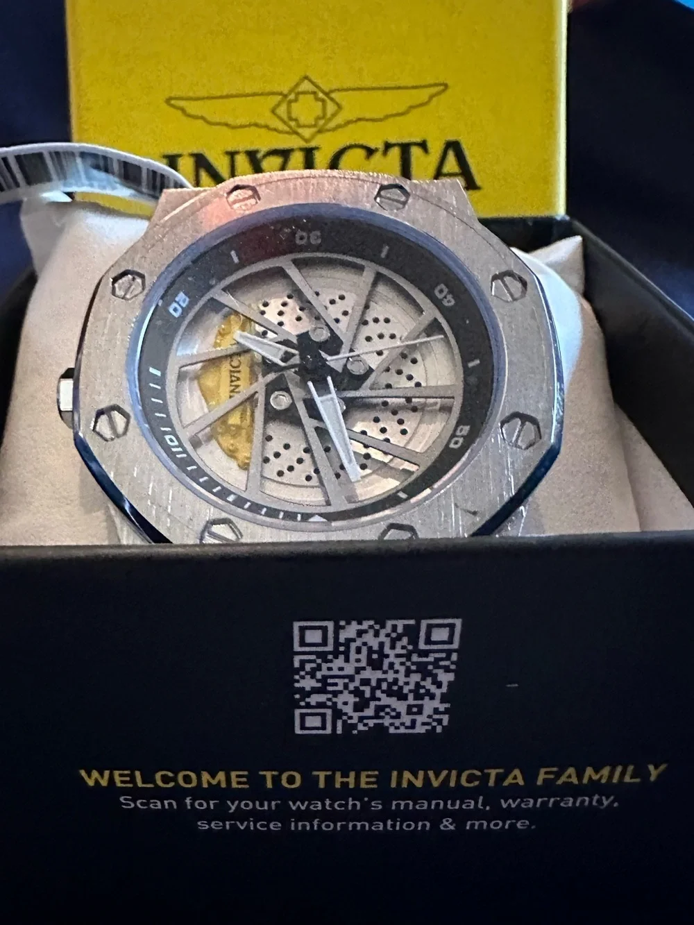 Invicta Speedway Rim 42mm Mechanical Skeleton Watch Stainless Steel NWT 69487